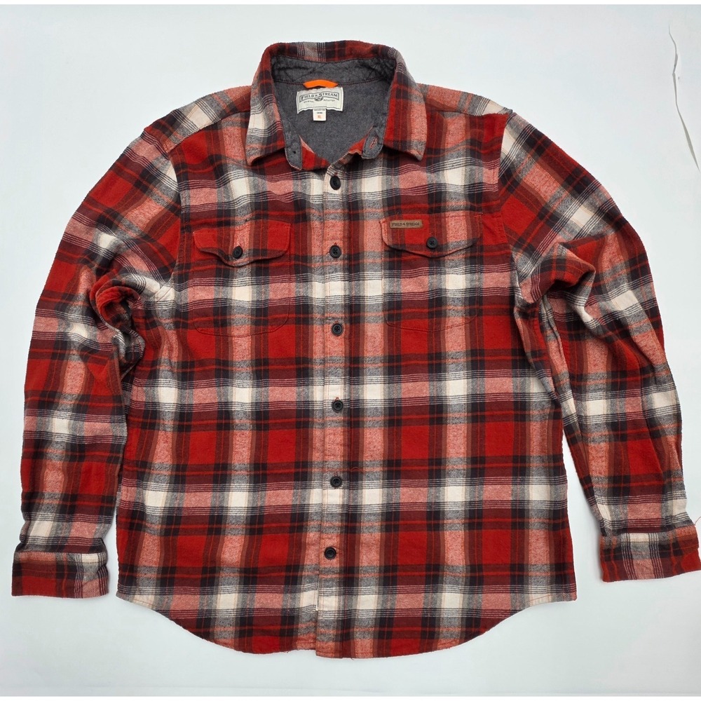 NWT Field & Stream Classic Lightweight‎ Flannel Boondocks Plaid Red Men's XL